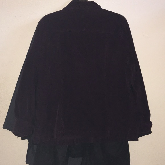 Ladies cord jean jacket burgundy color 1X - Picture 5 of 5